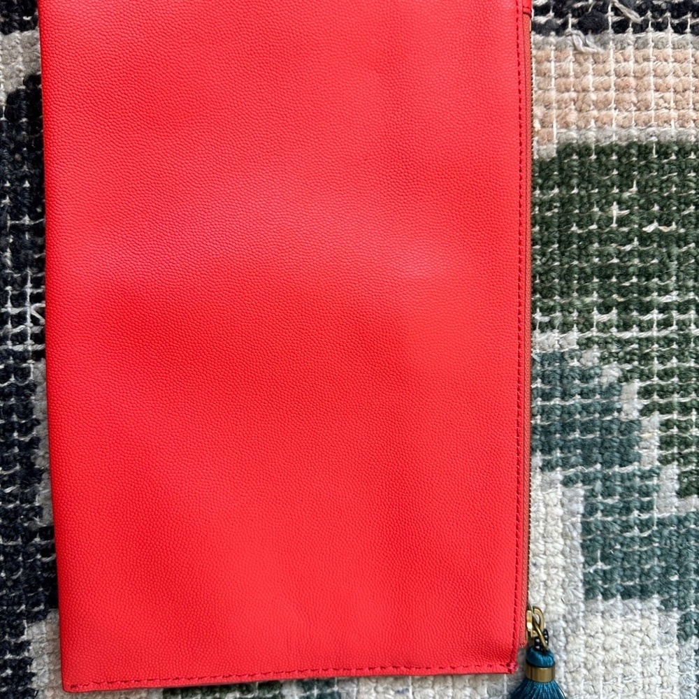 J.Crew Red Clutch with Blue Tassel — New Without Tags - Picture 4 of 4
